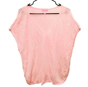 *Lilly Pulitzer* light pink, sheer, V-neck top
